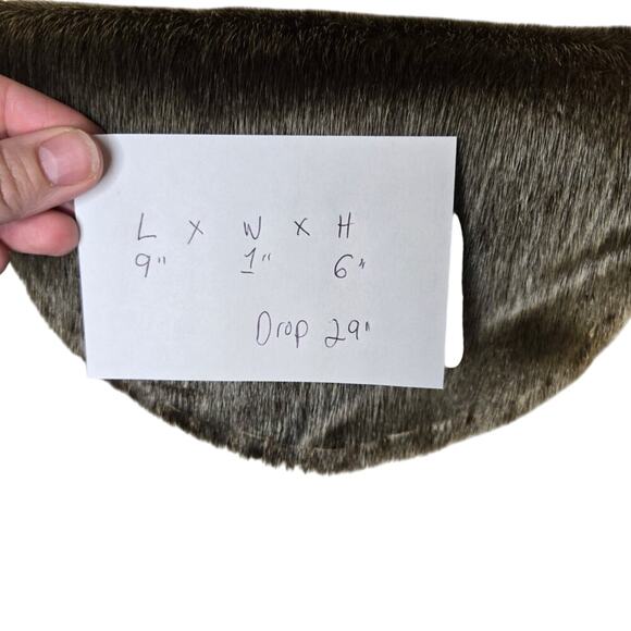 Moosehide and Sealskin Crossbody Bag Half Moon Brown Gray Fur Leather - Picture 7 of 9